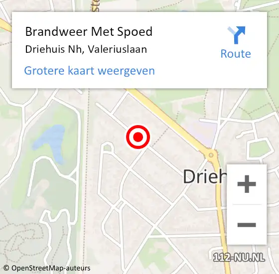 Locatie op kaart van de 112 melding: Brandweer Met Spoed Naar Driehuis Nh, Valeriuslaan op 18 december 2020 19:49