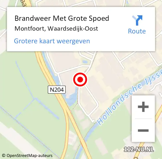 Locatie op kaart van de 112 melding: Brandweer Met Grote Spoed Naar Montfoort, Waardsedijk-Oost op 18 december 2020 20:06