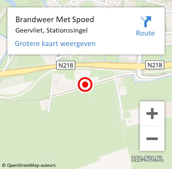 Locatie op kaart van de 112 melding: Brandweer Met Spoed Naar Geervliet, Stationssingel op 18 december 2020 21:01