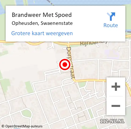 Locatie op kaart van de 112 melding: Brandweer Met Spoed Naar Opheusden, Swaenenstate op 18 december 2020 22:24