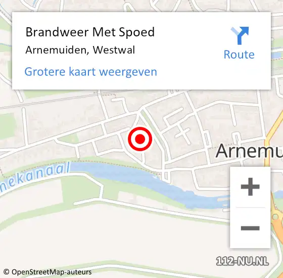 Locatie op kaart van de 112 melding: Brandweer Met Spoed Naar Arnemuiden, Westwal op 18 december 2020 23:09