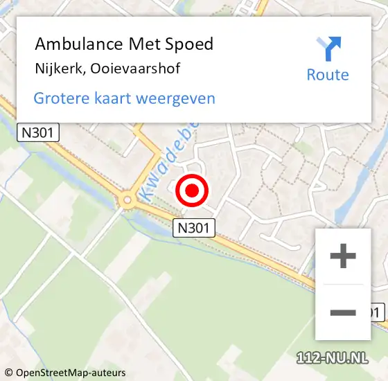 Locatie op kaart van de 112 melding: Ambulance Met Spoed Naar Nijkerk, Ooievaarshof op 19 december 2020 08:36