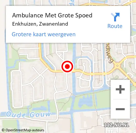 Locatie op kaart van de 112 melding: Ambulance Met Grote Spoed Naar Enkhuizen, Zwanenland op 19 december 2020 09:21