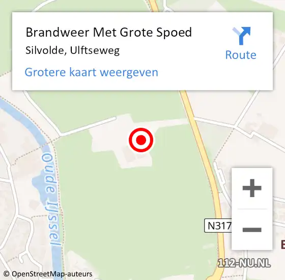 Locatie op kaart van de 112 melding: Brandweer Met Grote Spoed Naar Silvolde, Ulftseweg op 27 mei 2014 21:37