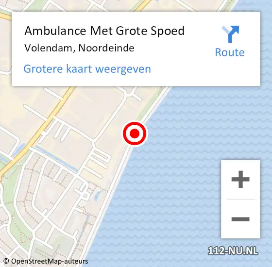 Locatie op kaart van de 112 melding: Ambulance Met Grote Spoed Naar Volendam, Noordeinde op 19 december 2020 10:41