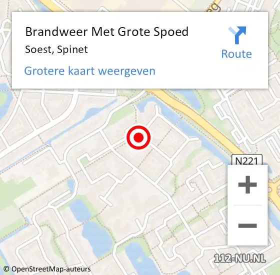 Locatie op kaart van de 112 melding: Brandweer Met Grote Spoed Naar Soest, Spinet op 19 december 2020 11:31