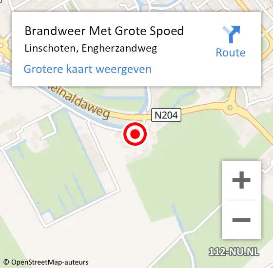 Locatie op kaart van de 112 melding: Brandweer Met Grote Spoed Naar Linschoten, Engherzandweg op 27 mei 2014 21:51