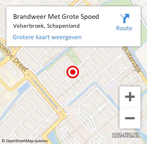 Locatie op kaart van de 112 melding: Brandweer Met Grote Spoed Naar Velserbroek, Schapenland op 19 december 2020 13:05