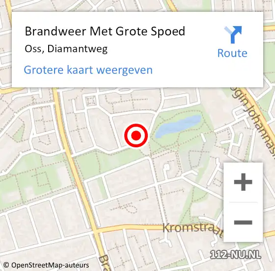 Locatie op kaart van de 112 melding: Brandweer Met Grote Spoed Naar Oss, Diamantweg op 19 december 2020 13:35