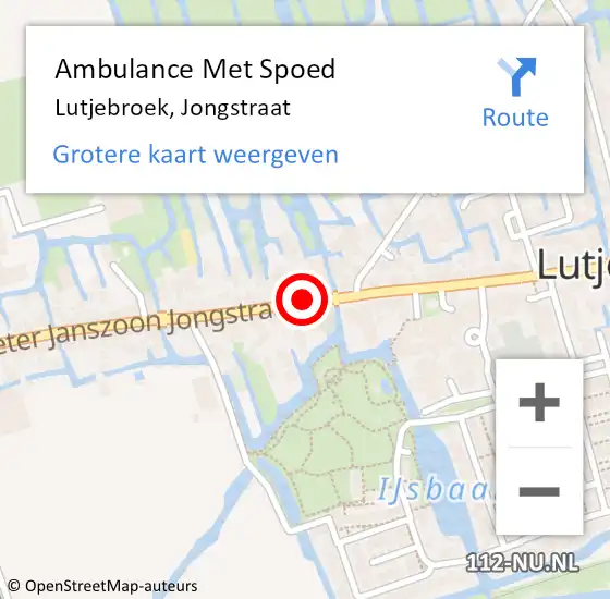 Locatie op kaart van de 112 melding: Ambulance Met Spoed Naar Lutjebroek, Jongstraat op 19 december 2020 14:31