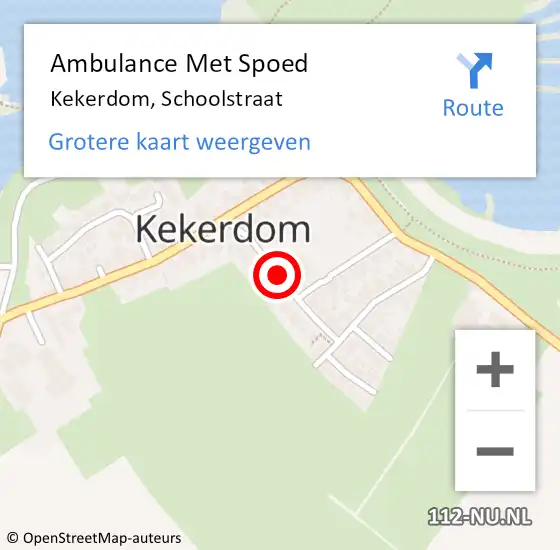 Locatie op kaart van de 112 melding: Ambulance Met Spoed Naar Kekerdom, Schoolstraat op 19 december 2020 14:43