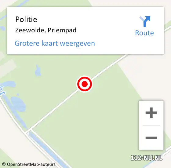 Locatie op kaart van de 112 melding: Politie Zeewolde, Priempad op 19 december 2020 15:09