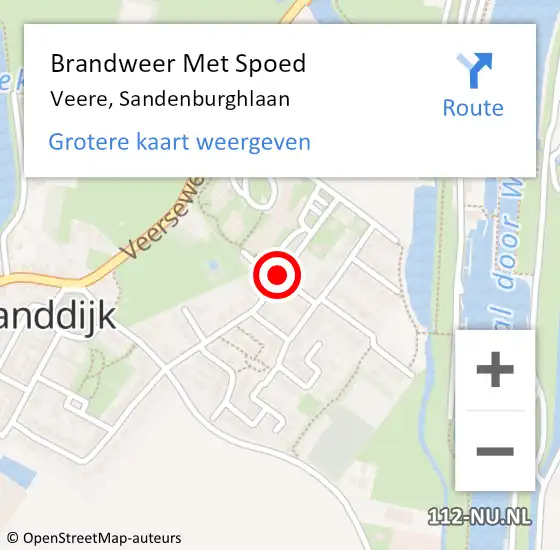 Locatie op kaart van de 112 melding: Brandweer Met Spoed Naar Veere, Sandenburghlaan op 19 december 2020 19:28