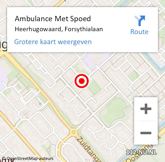 Locatie op kaart van de 112 melding: Ambulance Met Spoed Naar Heerhugowaard, Forsythialaan op 19 december 2020 19:50
