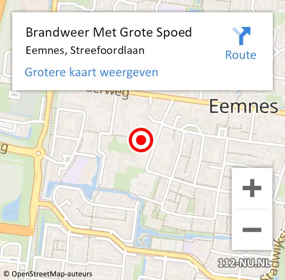 Locatie op kaart van de 112 melding: Brandweer Met Grote Spoed Naar Eemnes, Streefoordlaan op 19 december 2020 21:26