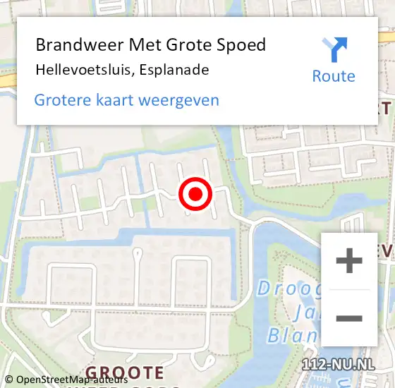 Locatie op kaart van de 112 melding: Brandweer Met Grote Spoed Naar Hellevoetsluis, Esplanade op 20 december 2020 00:28