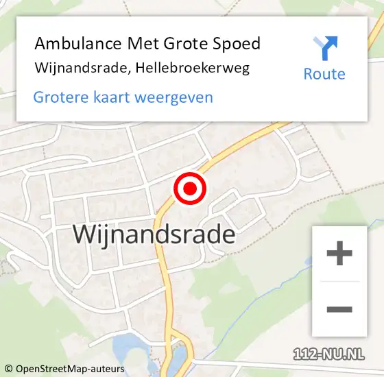 Locatie op kaart van de 112 melding: Ambulance Met Grote Spoed Naar Wijnandsrade, Hellebroekerweg op 28 mei 2014 00:01