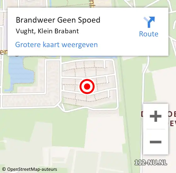 Locatie op kaart van de 112 melding: Brandweer Geen Spoed Naar Vught, Klein Brabant op 20 december 2020 10:09