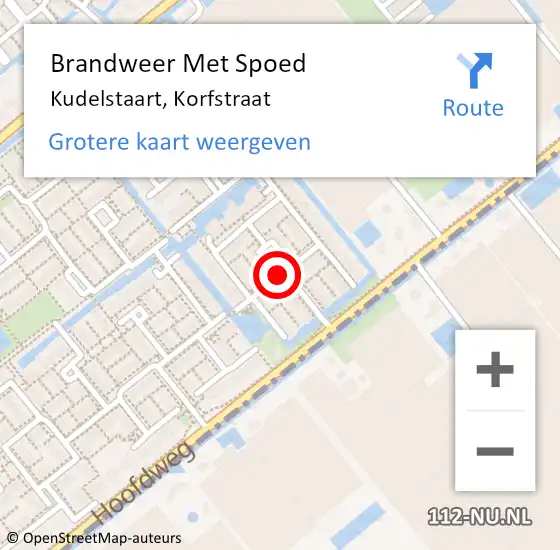 Locatie op kaart van de 112 melding: Brandweer Met Spoed Naar Kudelstaart, Korfstraat op 20 december 2020 10:55