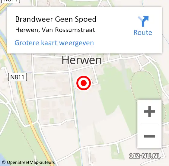 Locatie op kaart van de 112 melding: Brandweer Geen Spoed Naar Herwen, Van Rossumstraat op 20 december 2020 11:44