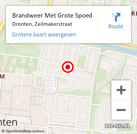 Locatie op kaart van de 112 melding: Brandweer Met Grote Spoed Naar Dronten, Zeilmakerstraat op 20 december 2020 12:25