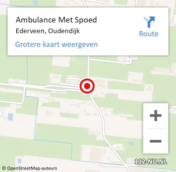 Locatie op kaart van de 112 melding: Ambulance Met Spoed Naar Ederveen, Oudendijk op 20 december 2020 13:45