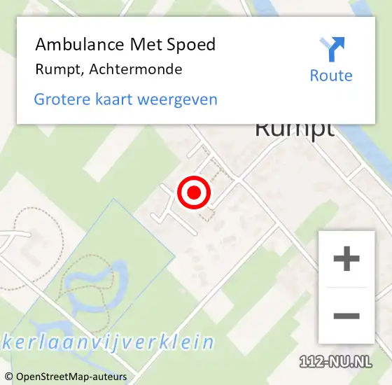 Locatie op kaart van de 112 melding: Ambulance Met Spoed Naar Rumpt, Achtermonde op 20 december 2020 13:51