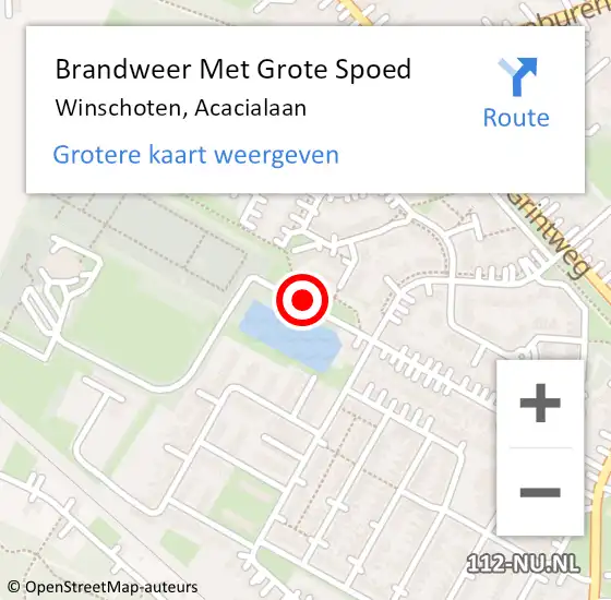 Locatie op kaart van de 112 melding: Brandweer Met Grote Spoed Naar Winschoten, Acacialaan op 20 december 2020 13:53