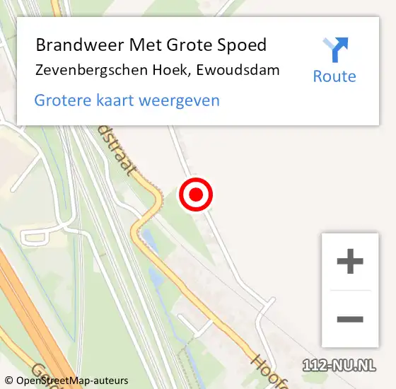 Locatie op kaart van de 112 melding: Brandweer Met Grote Spoed Naar Zevenbergschen Hoek, Ewoudsdam op 20 december 2020 13:58