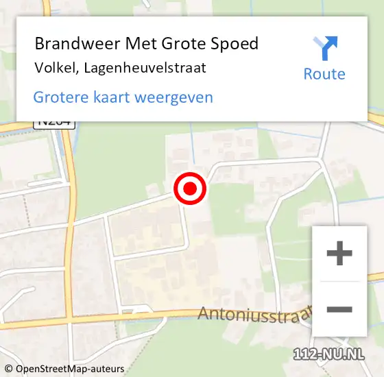 Locatie op kaart van de 112 melding: Brandweer Met Grote Spoed Naar Volkel, Lagenheuvelstraat op 20 december 2020 17:08