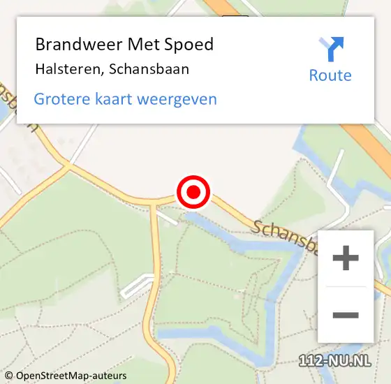 Locatie op kaart van de 112 melding: Brandweer Met Spoed Naar Halsteren, Schansbaan op 20 december 2020 18:52