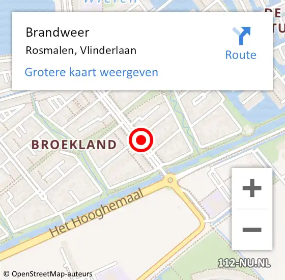 Locatie op kaart van de 112 melding: Brandweer Rosmalen, Vlinderlaan op 28 mei 2014 03:04