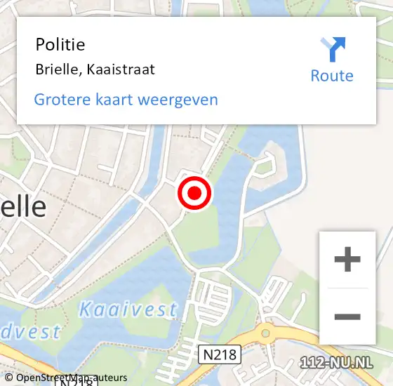 Locatie op kaart van de 112 melding: Politie Brielle, Kaaistraat op 20 december 2020 20:34