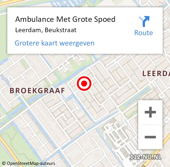 Locatie op kaart van de 112 melding: Ambulance Met Grote Spoed Naar Leerdam, Beukstraat op 20 december 2020 21:21
