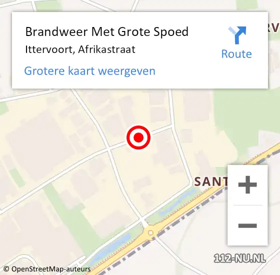 Locatie op kaart van de 112 melding: Brandweer Met Grote Spoed Naar Ittervoort, Afrikastraat op 20 december 2020 23:13