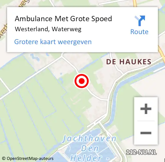 Locatie op kaart van de 112 melding: Ambulance Met Grote Spoed Naar Westerland, Waterweg op 21 december 2020 01:00