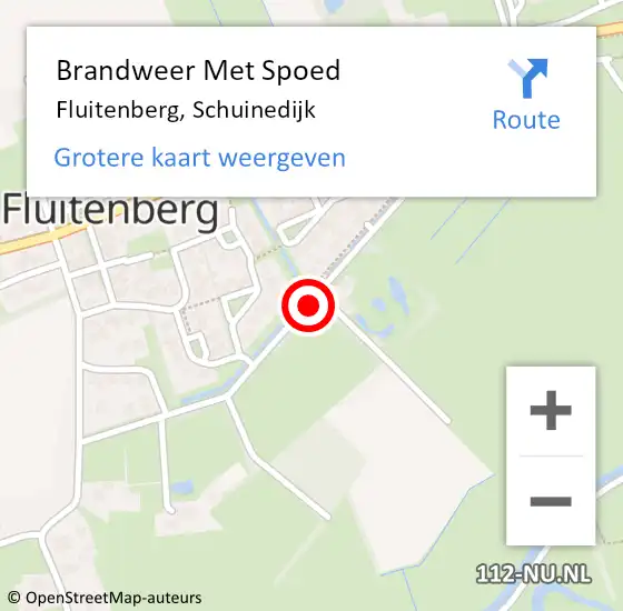 Locatie op kaart van de 112 melding: Brandweer Met Spoed Naar Fluitenberg, Schuinedijk op 21 december 2020 01:17