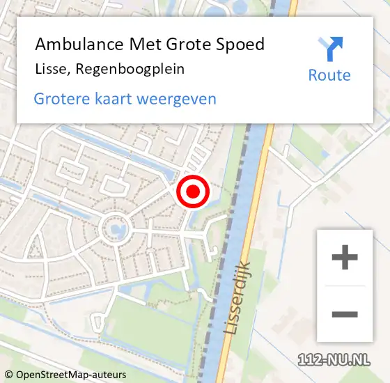 Locatie op kaart van de 112 melding: Ambulance Met Grote Spoed Naar Lisse, Regenboogplein op 21 december 2020 06:05