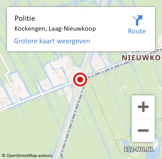 Locatie op kaart van de 112 melding: Politie Kockengen, Laag-Nieuwkoop op 21 december 2020 07:43