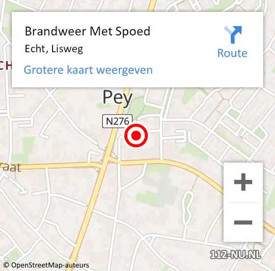 Locatie op kaart van de 112 melding: Brandweer Met Spoed Naar Echt, Lisweg op 21 december 2020 07:47