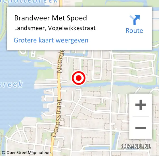 Locatie op kaart van de 112 melding: Brandweer Met Spoed Naar Landsmeer, Vogelwikkestraat op 21 december 2020 10:14