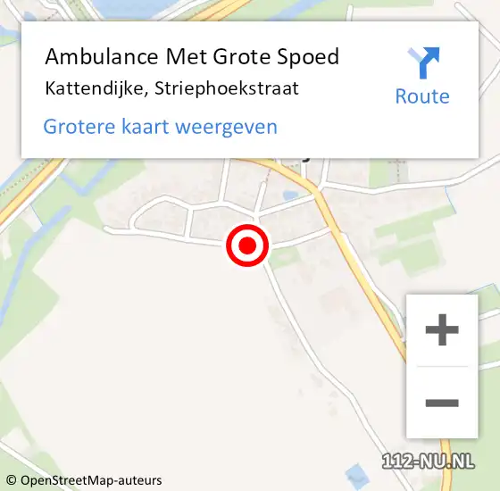 Locatie op kaart van de 112 melding: Ambulance Met Grote Spoed Naar Kattendijke, Striephoekstraat op 21 december 2020 10:26
