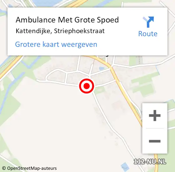 Locatie op kaart van de 112 melding: Ambulance Met Grote Spoed Naar Kattendijke, Striephoekstraat op 21 december 2020 10:27