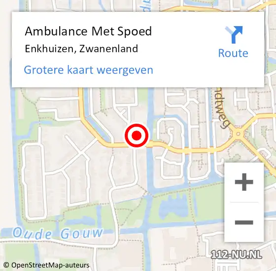 Locatie op kaart van de 112 melding: Ambulance Met Spoed Naar Enkhuizen, Zwanenland op 21 december 2020 10:47