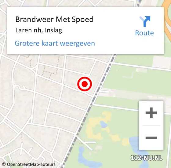 Locatie op kaart van de 112 melding: Brandweer Met Spoed Naar Laren nh, Inslag op 21 december 2020 11:08