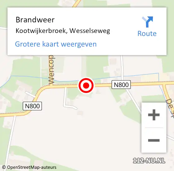 Locatie op kaart van de 112 melding: Brandweer Kootwijkerbroek, Wesselseweg op 21 december 2020 11:10