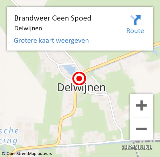 Locatie op kaart van de 112 melding: Brandweer Geen Spoed Naar Delwijnen op 21 december 2020 11:18