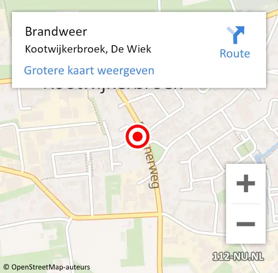 Locatie op kaart van de 112 melding: Brandweer Kootwijkerbroek, De Wiek op 21 december 2020 11:19