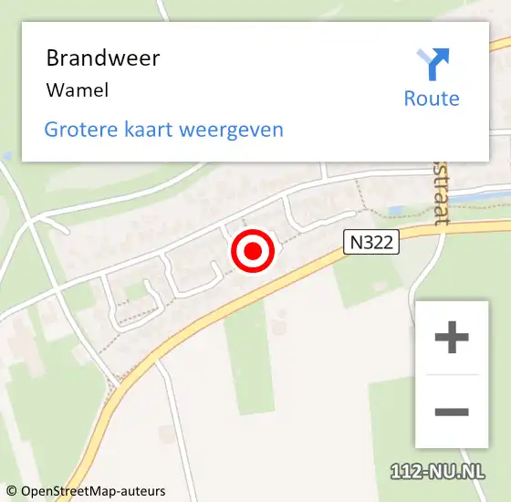 Locatie op kaart van de 112 melding: Brandweer Wamel op 21 december 2020 11:20