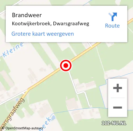 Locatie op kaart van de 112 melding: Brandweer Kootwijkerbroek, Dwarsgraafweg op 21 december 2020 11:21